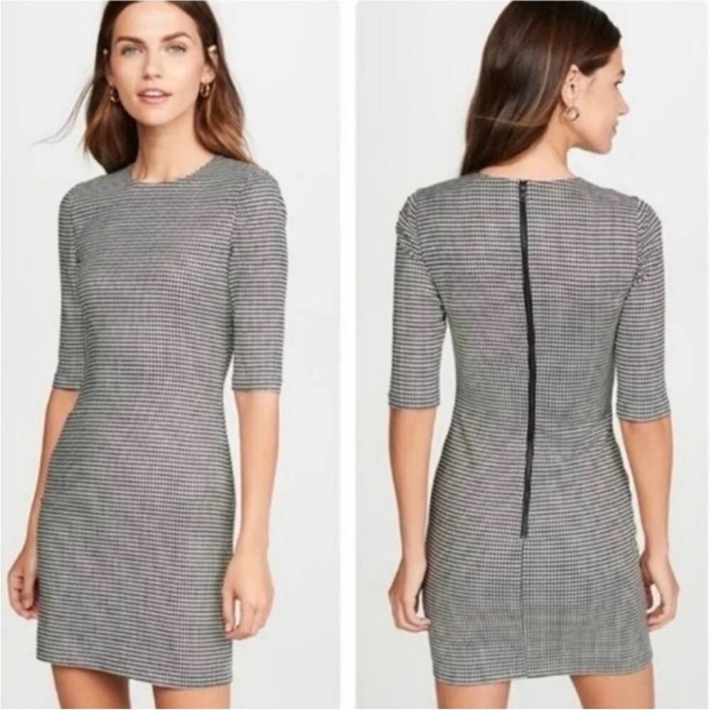 Alice + Olivia Delora Black and White Houndstooth Mini Dress NWT